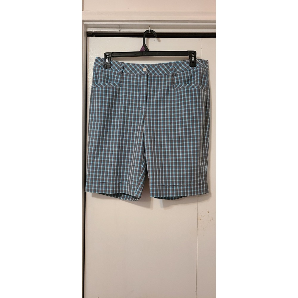 Annika Cutter & Buck Women's Plaid Bermuda Golf Shorts Size 12